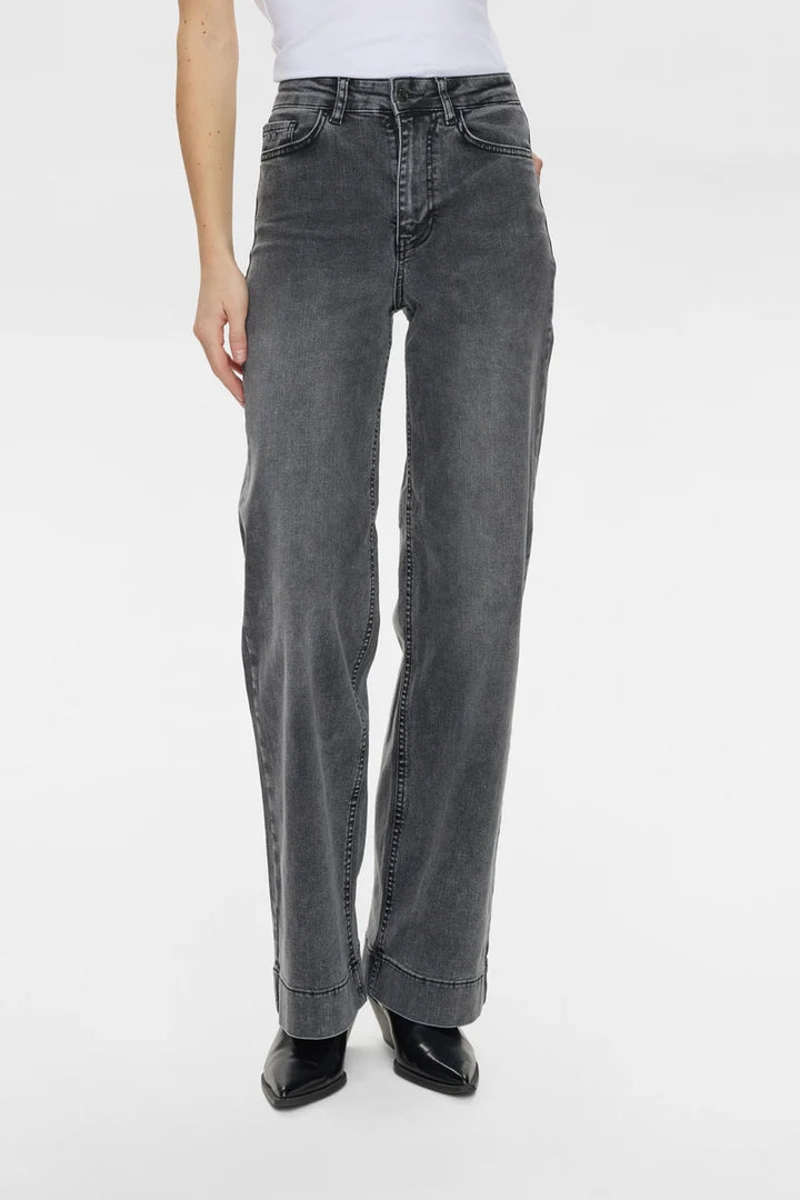 Paris High Rise Wide Leg Jeans Black Wash