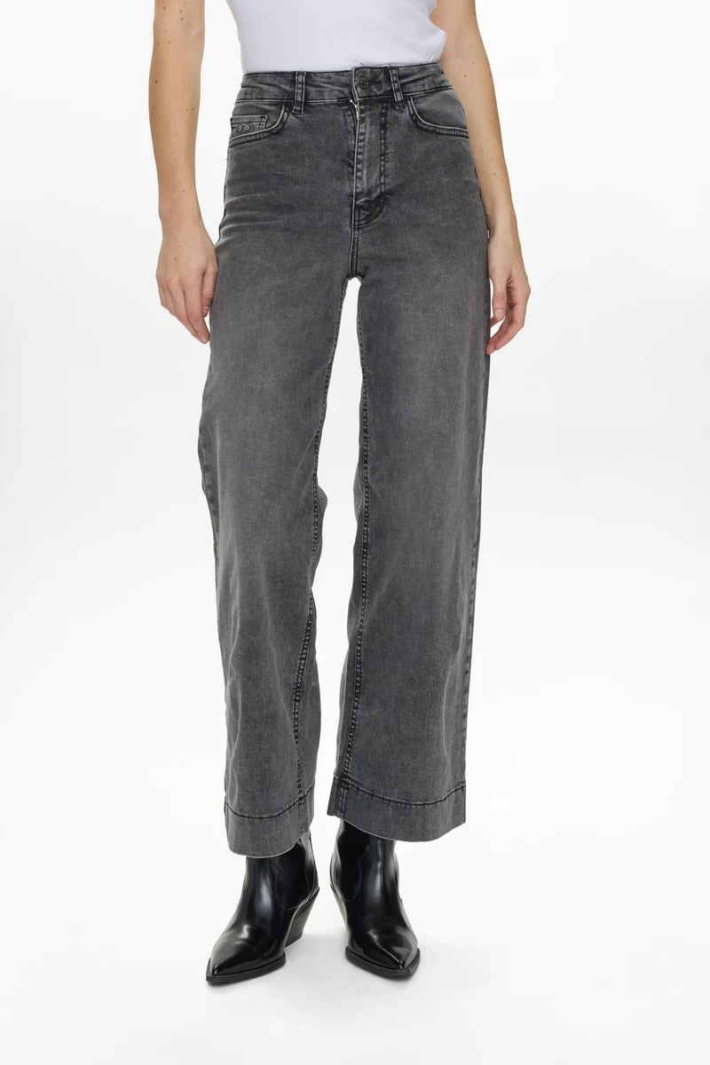 Paris High Rise Wide Leg Jeans Black Wash