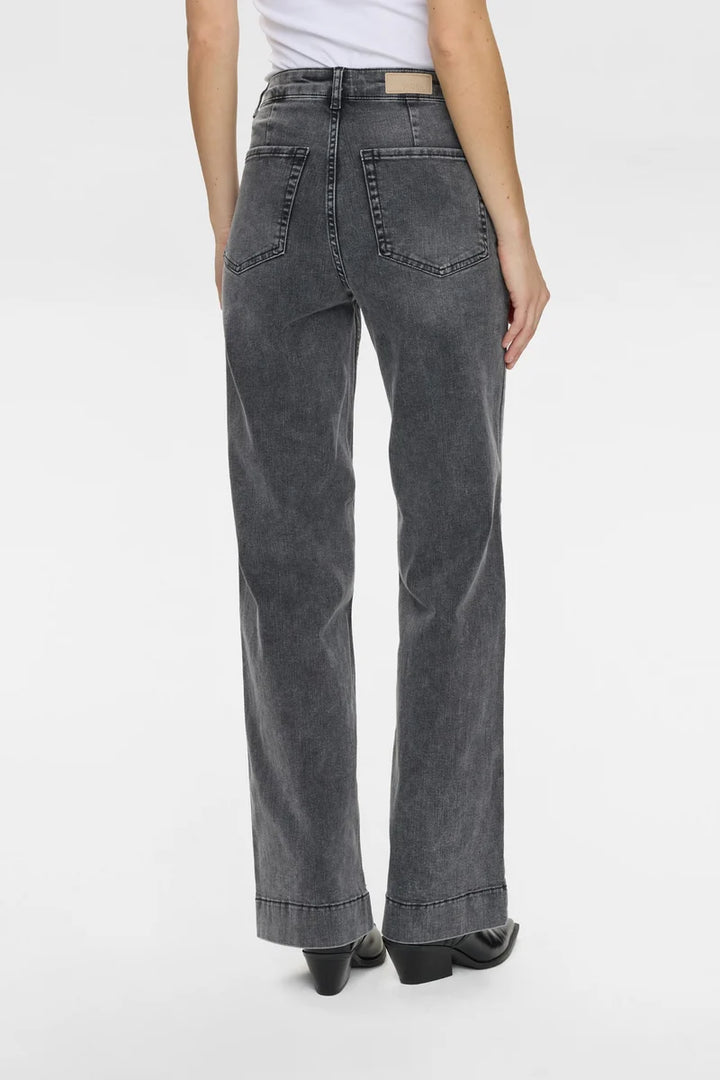 Paris High Rise Wide Leg Jeans Black Wash