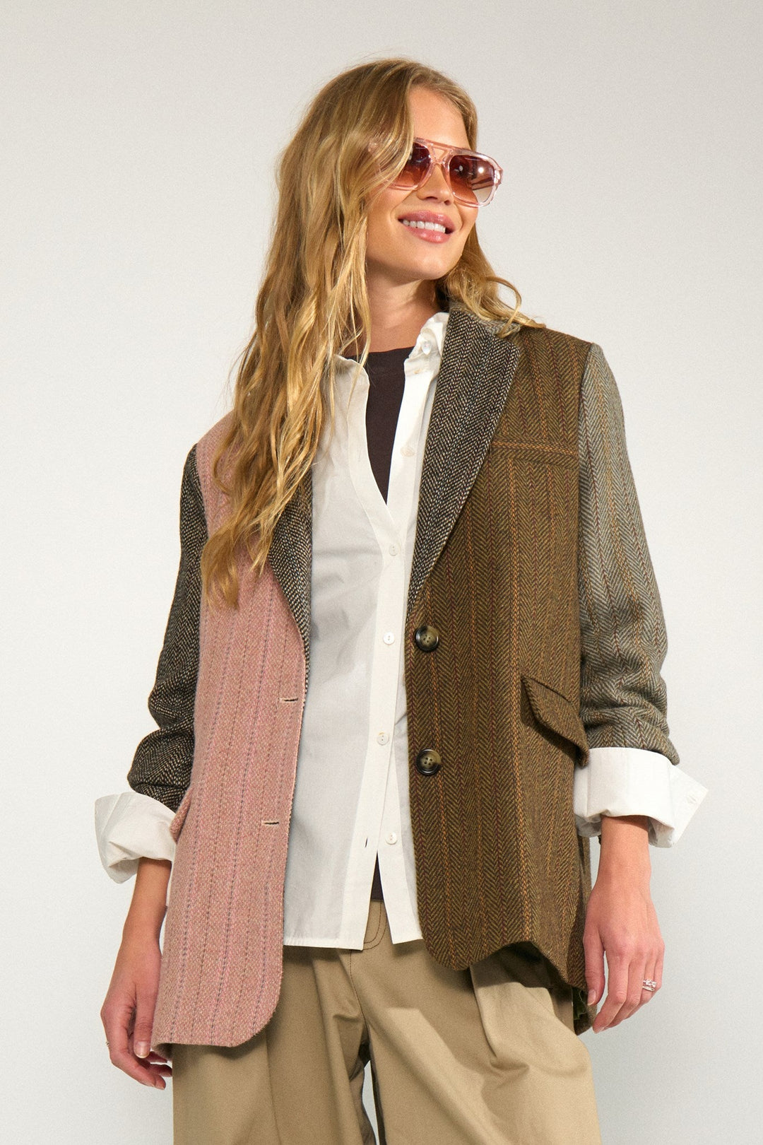 Avey Herringbone Blazer
