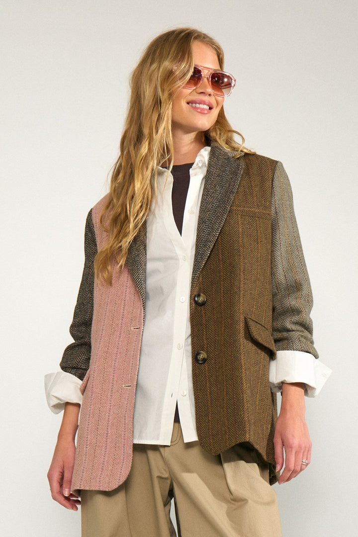 Avey Herringbone Blazer