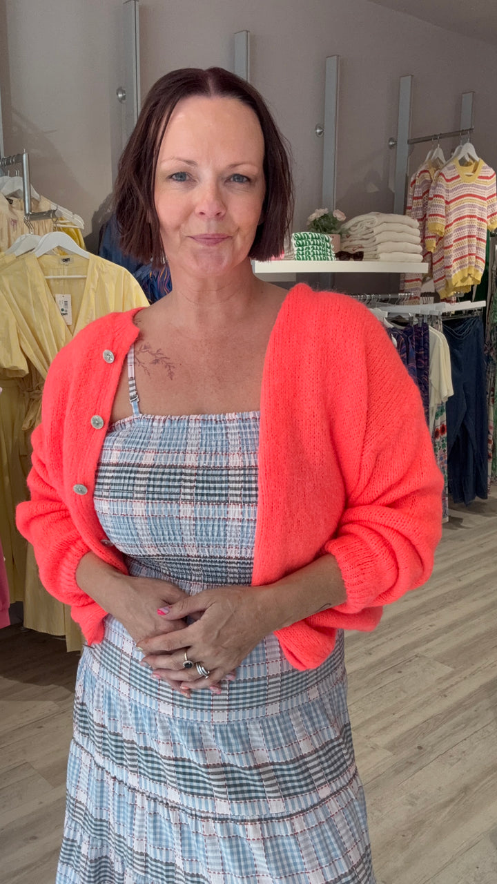 PRE-ORDER Flamingo Cardigan Neon Coral