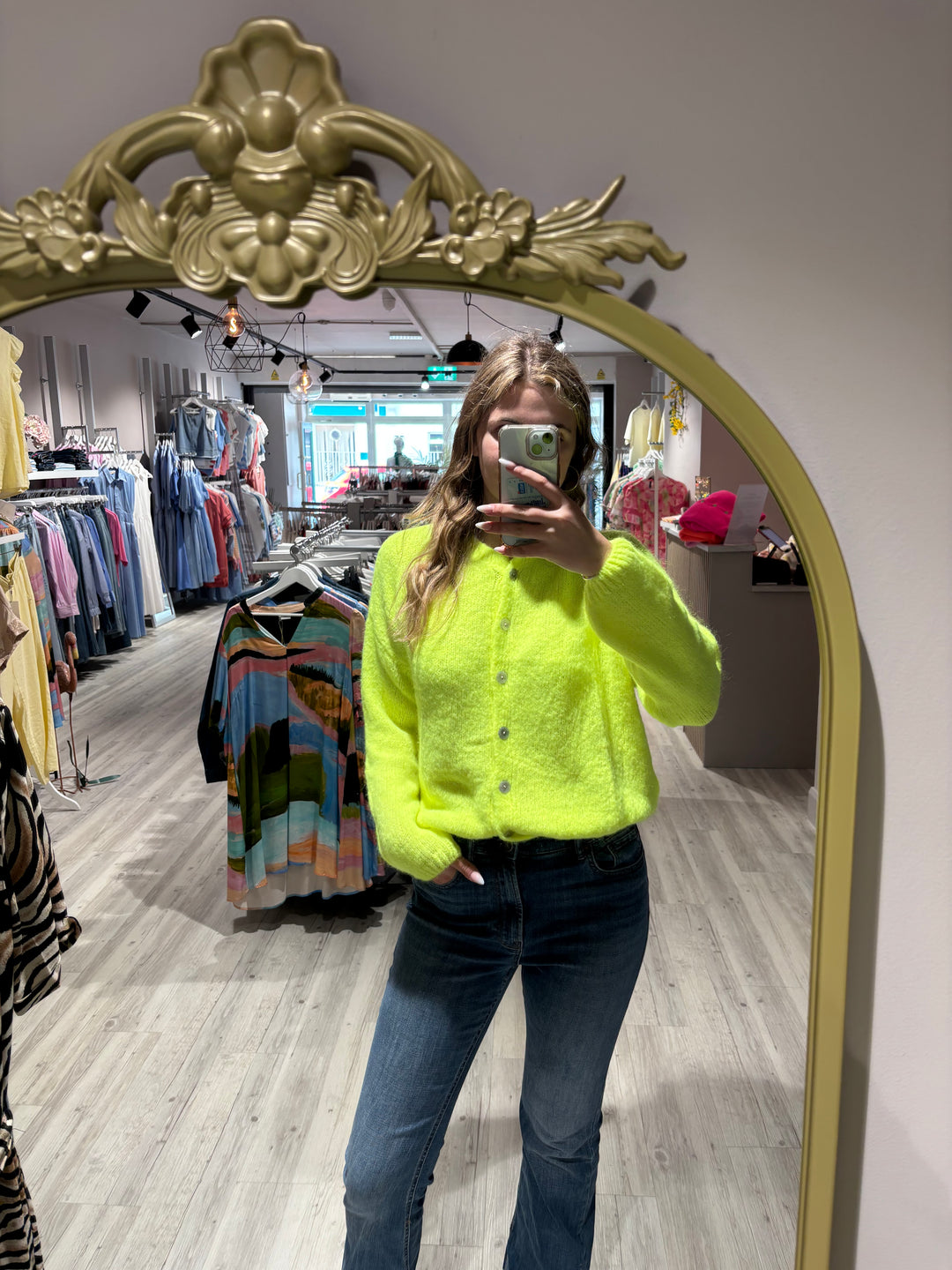 Flamingo Cardigan Neon Yellow - SOLD OUT PRE ORDER COMING SOON
