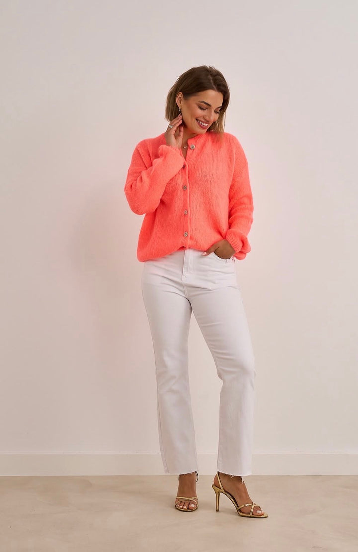 PRESALE - Flamingo Cardigan Neon Coral