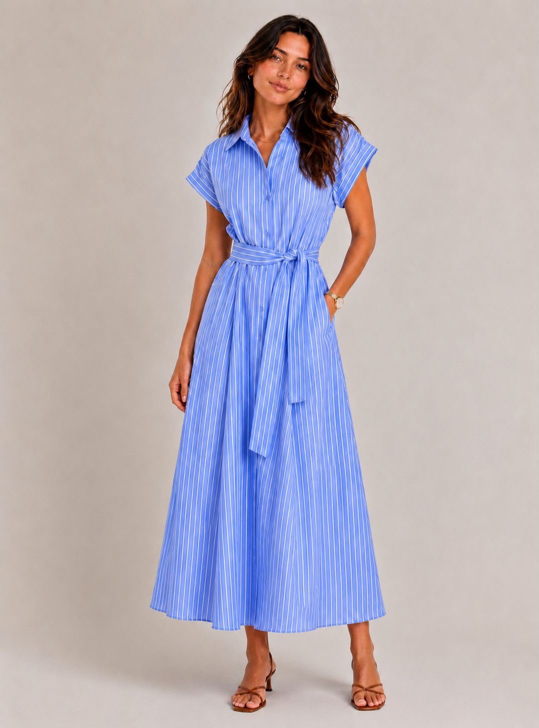 St Tropez Shirt Dress Blue