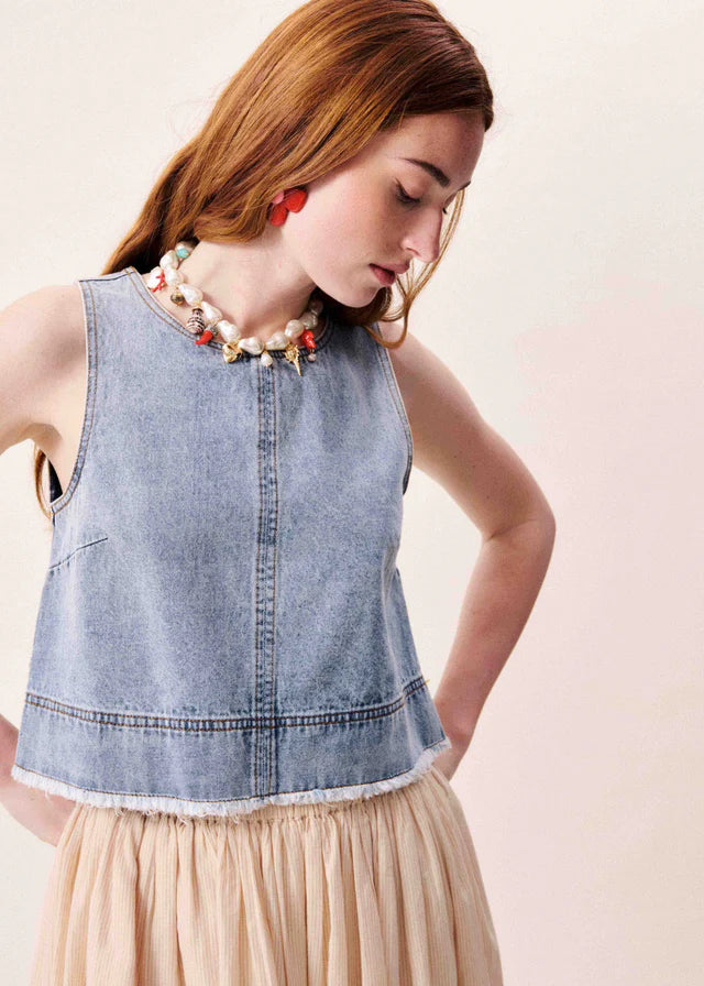 Aqualina Denim Top