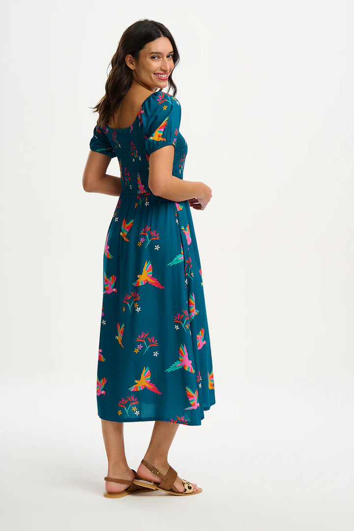 Jolene Midi Shirred Dress