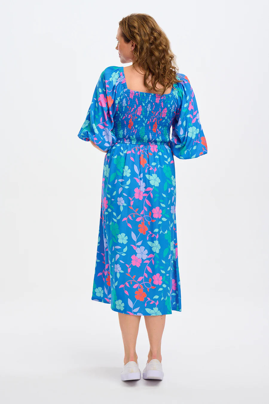 Racquel Midi Shirred Dress