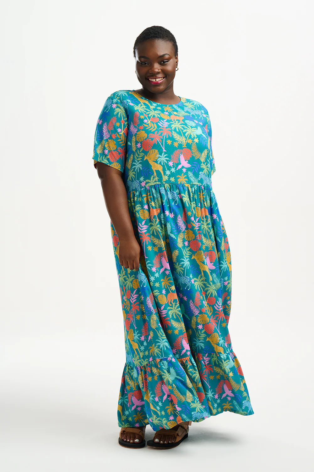 maxi smock dress The Crinkle Cotton Strapless Top Tiered Frayed detailing adds a touch of texture and laid Floral Smock Dress Long Daisy