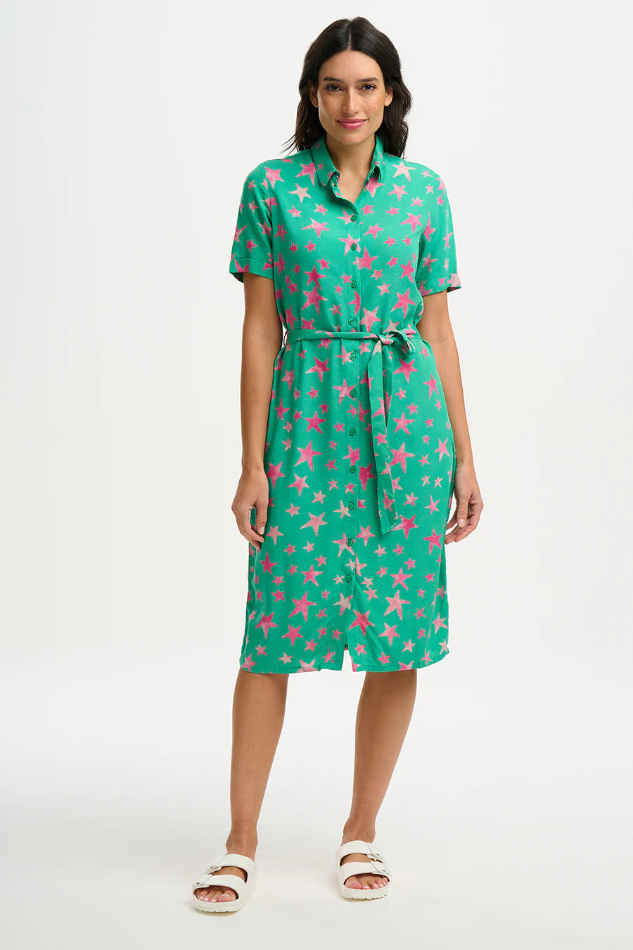 Janice Batik Midi Shirt Dress