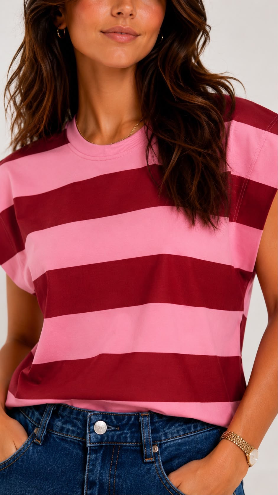 Ruby Top Pink and Red Stripe
