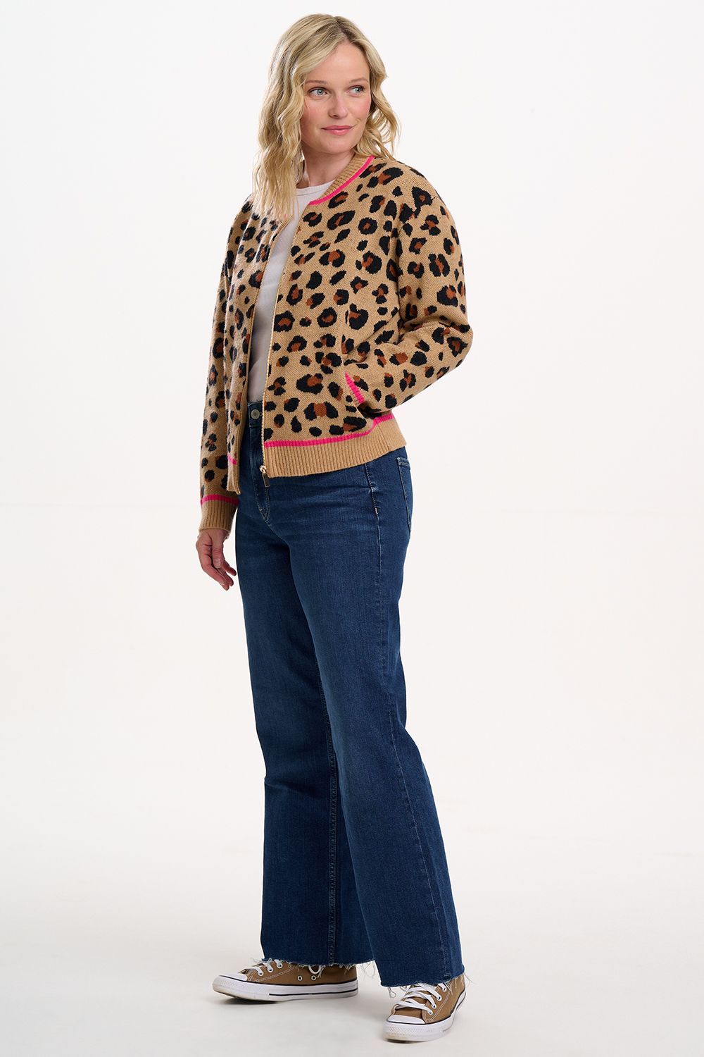 Solana Knitted Bomber Leopard print