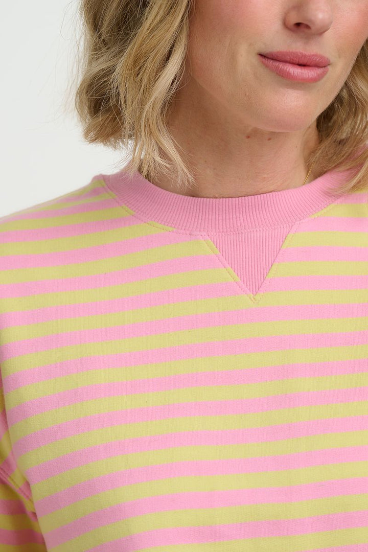 Lucia Sweatshirt Pink & Yellow Stripe
