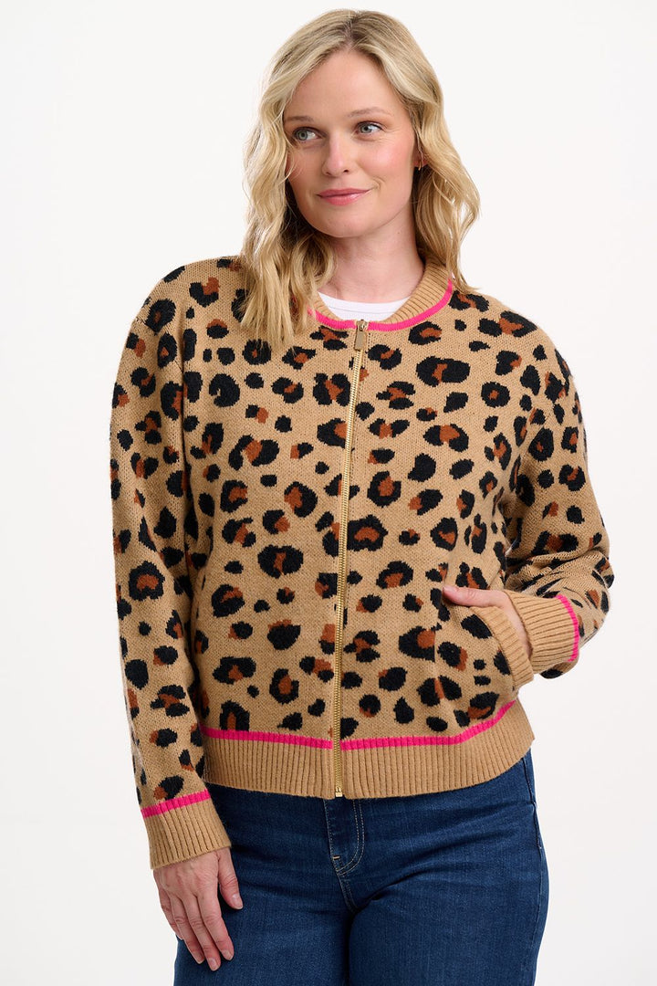 Solana Knitted Bomber Leopard print