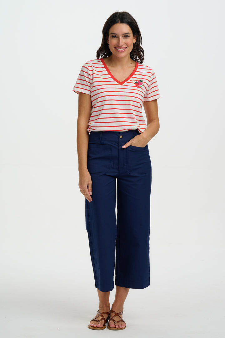 Khloe T-shirt Red Stripe