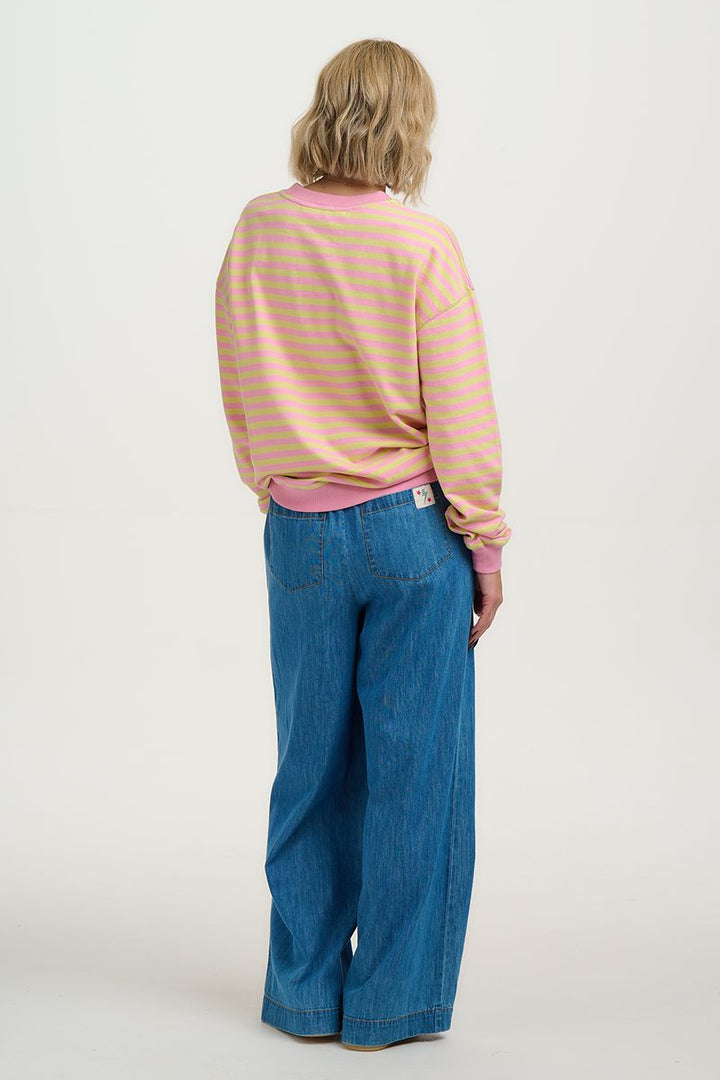 Lucia Sweatshirt Pink & Yellow Stripe