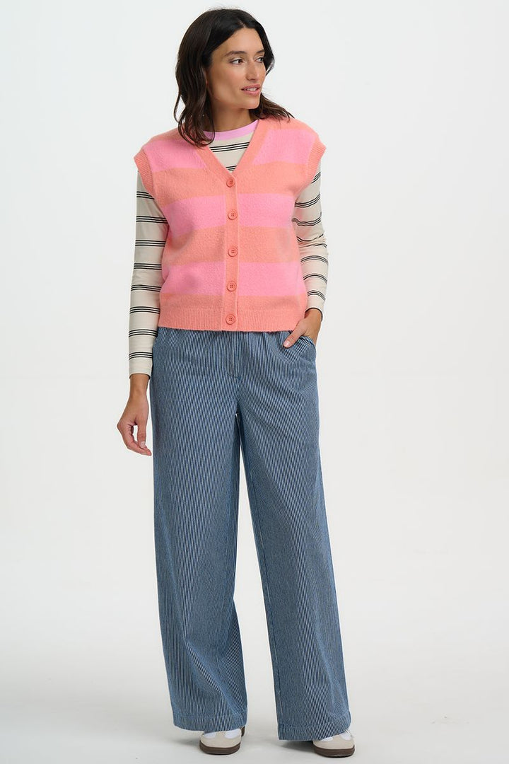 Amber Knit Vest Peach & Pink
