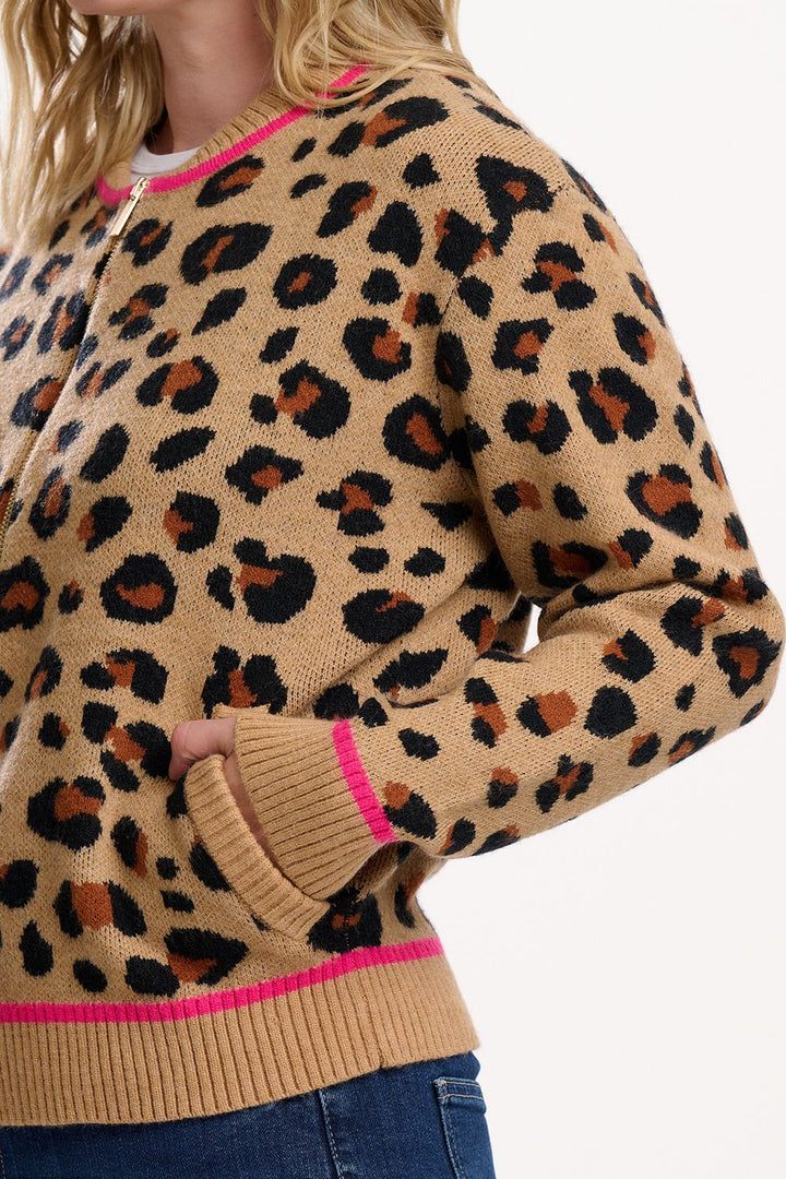 Solana Knitted Bomber Leopard print