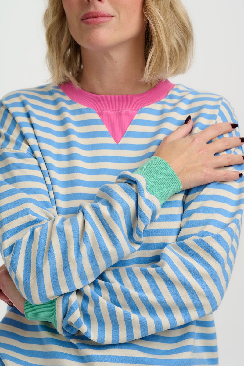Lucia Sweatshirt Blue Stripe