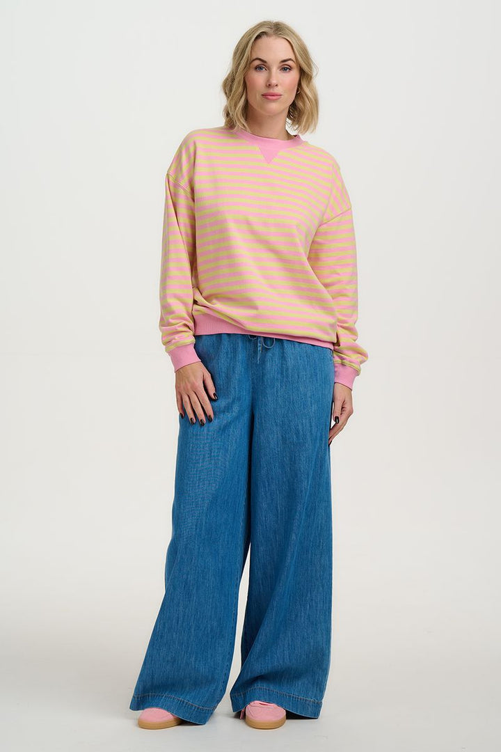 Lucia Sweatshirt Pink & Yellow Stripe