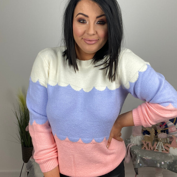 Vivian Jumper Scallop Stripes
